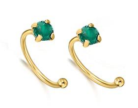 LECARRE GB019ES 00 EAR CUFF ORO Y ESMERALDA