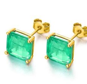 PENDIENTES ORO Y CUARZO VERDE