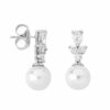 Pendientes Venus plata con perla 10mm y circonitas