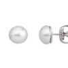 Pendientes plata con perla mabé blanca 8mm