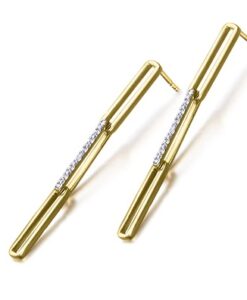 PENDIENTES ORO HEBILLAS LARGOS 0 06CT - GB185OA 00