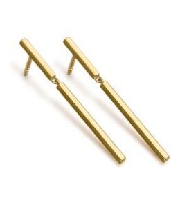 PENDIENTES ORO TUBO CUADRADO CORTO Y LARGO