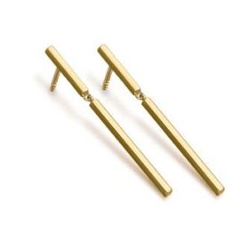 PENDIENTES ORO TUBO CUADRADO CORTO Y LARGO