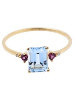 LECARRE ANILLO ORO TOPACIO AZUL GA157TA 21