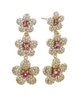 DURAN 00513986 PENDIENTE SPOSATA TRIPLE FLOR DORAD